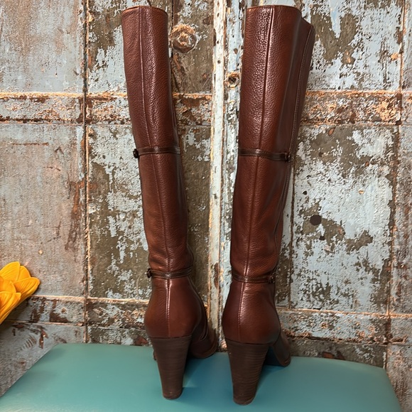J.Crew Beckett Extended Calf Chocolate Brown Leather Knee-High Boots size 8 - Picture 7 of 15